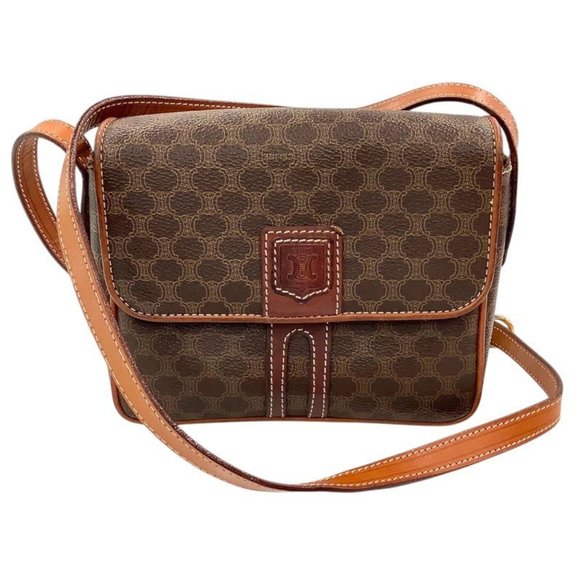 CELINE Brown Leather Shoulder Bag - Picture 1 of 10